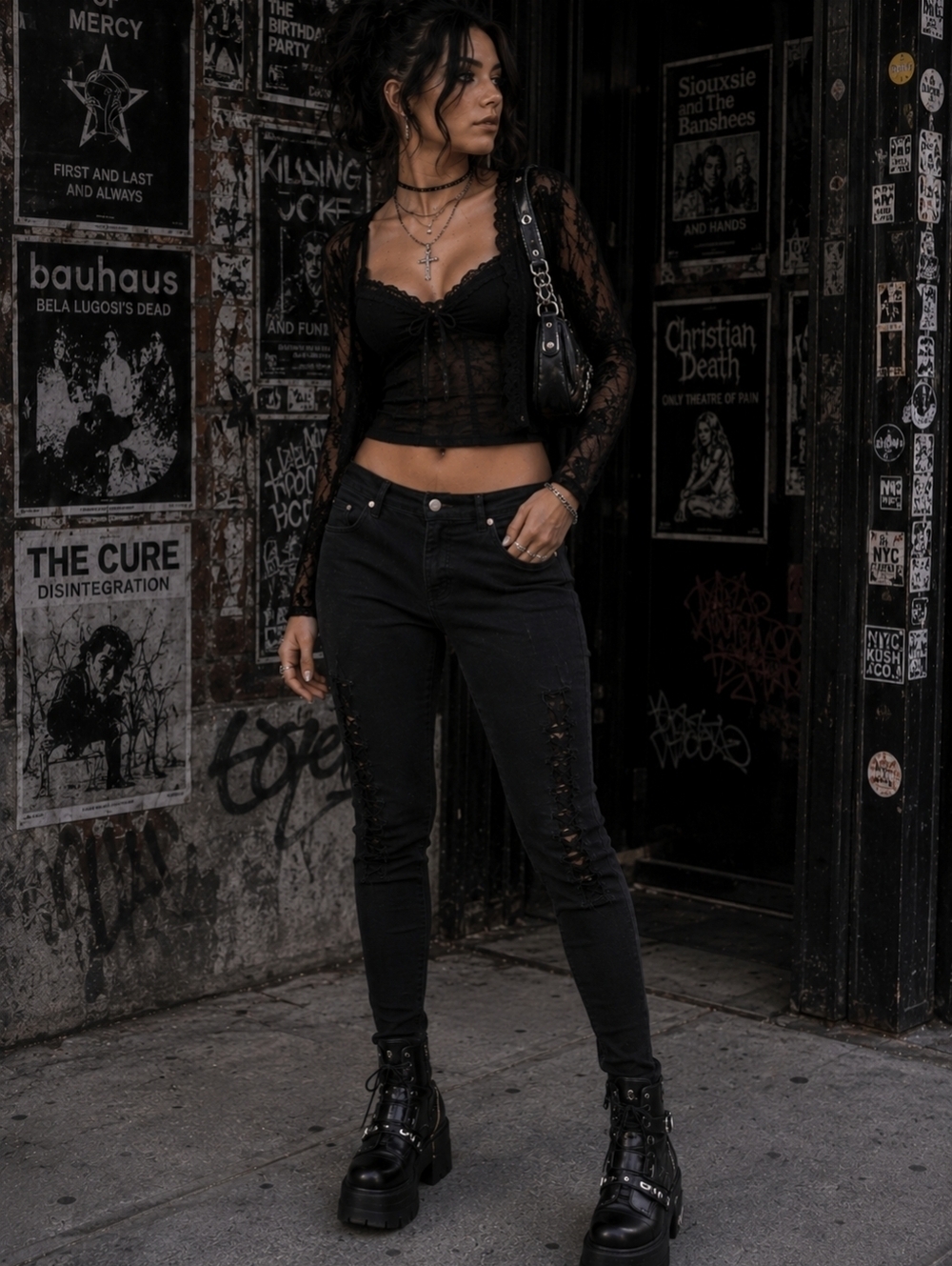 Frame Denim Le Skinny Jeanne Black Distressed Jeans Size 28